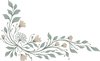 Colorful vector floral corner design 