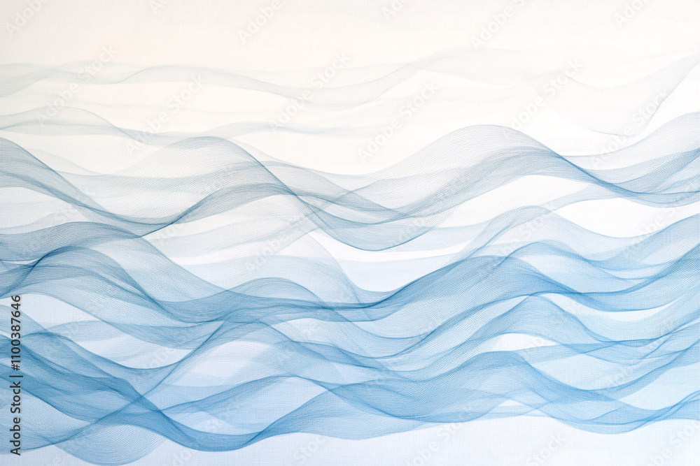 Aufkleber soft waves of blue gently ripple across a light background, creating a calming and serene abstract c