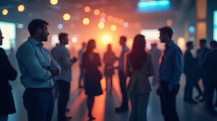 Fototapeta premium Meeting of professionals with a presentation and party, blurred image