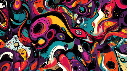 Obraz premium Abstract crazy background with psychedelic chaos. Psychedelic. Illustration