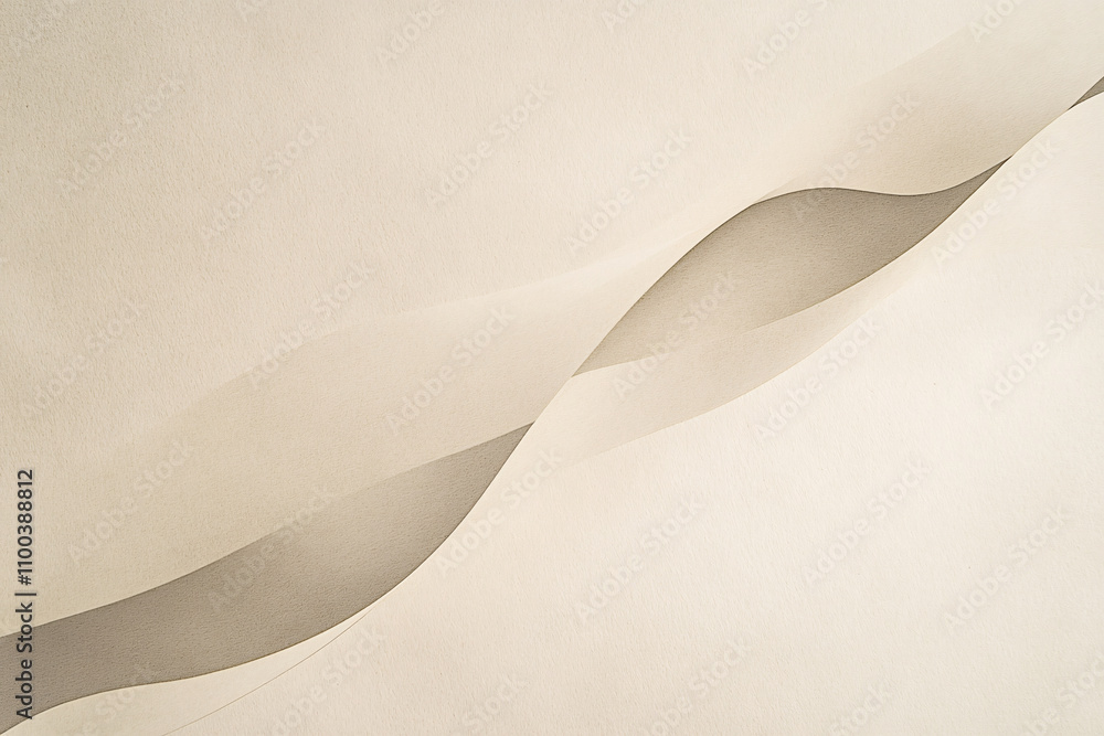 Poster elegant waves of soft beige and grey create a serene and harmonious composition on a textured backgr