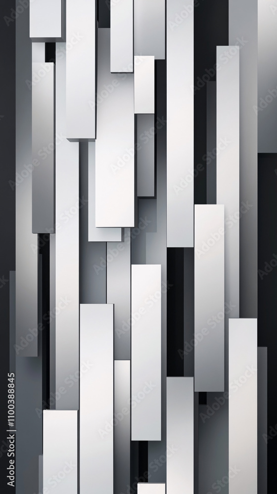 Poster intricate arrangement of rectangular metallic panels creates a modern abstract background with varyi