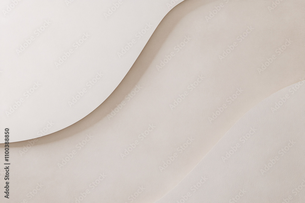 Poster sleek abstract waves of soft beige and cream create a modern textured background, evoking a sense of