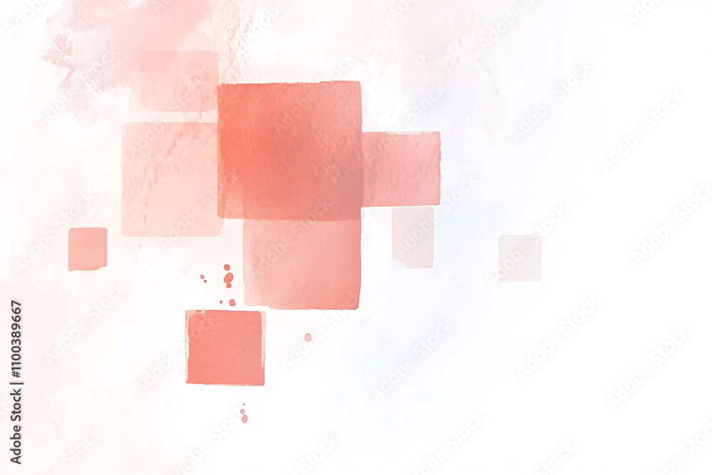 Aufkleber soft pink and coral abstract shapes blend seamlessly against a light backdrop creating a calming and