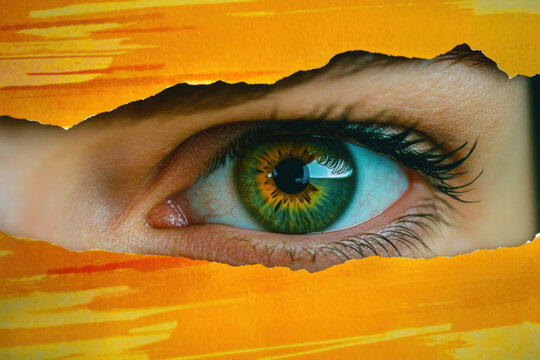 Old ripped torn blank grunge posters backgrounds creased crumpled paper backdrop surface placard empty space for text woman close-up eye mouth head
