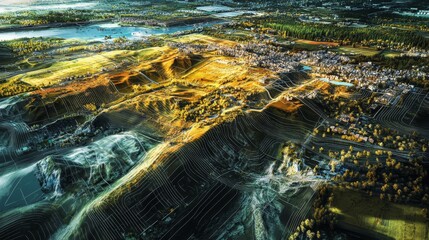 Geographic Information System GIS Modern Industry 4.0 Smart Geography Topography Cartography Data Transportation Tracking Concept.