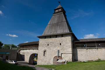 Russia Pskov Kremlin view on a cloudy summer day