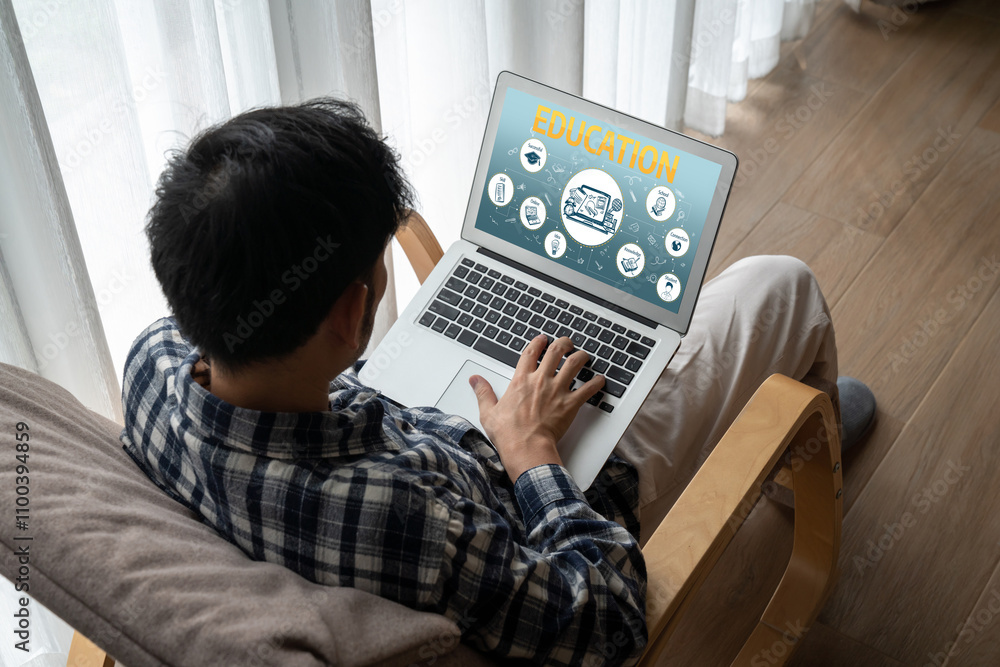 Poster e-learning website with sofware for student to study online on the internet network snugly