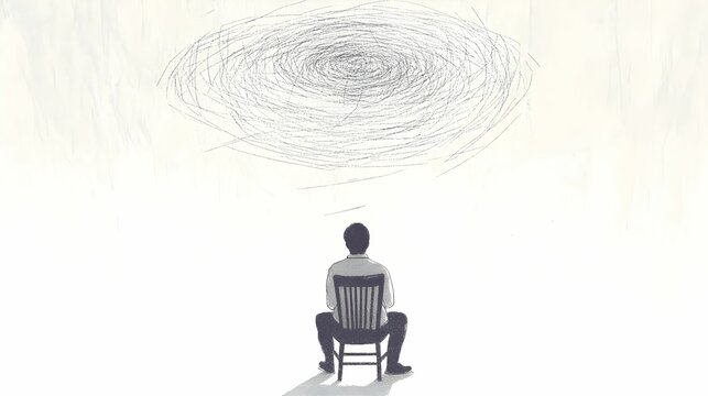 depresja, problemy psychiczne, minimalistyczne wnętrze, ukryte zmagania, wewnętrzny chaos, surrealizm, symbolika, emocje, psychologia, introspekcja, elegancja, mężczyzna, samotność, mentalne zdrowie, 