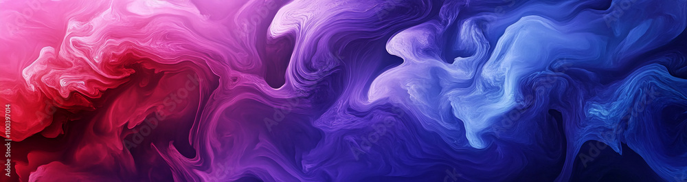 Poster Abstract swirls of color blend in vibrant hues creating an artistic masterpiece of flowing shapes and patterns