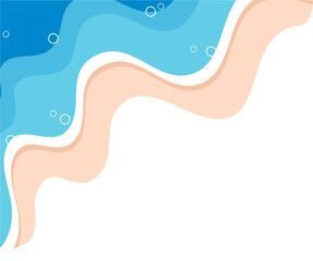 Abstract ocean waves illustration. Summer beach. World Oceans day illustration.