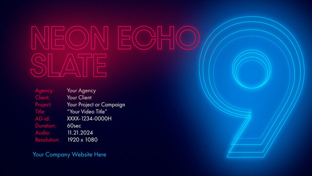 Neon Echo Credits Slate
