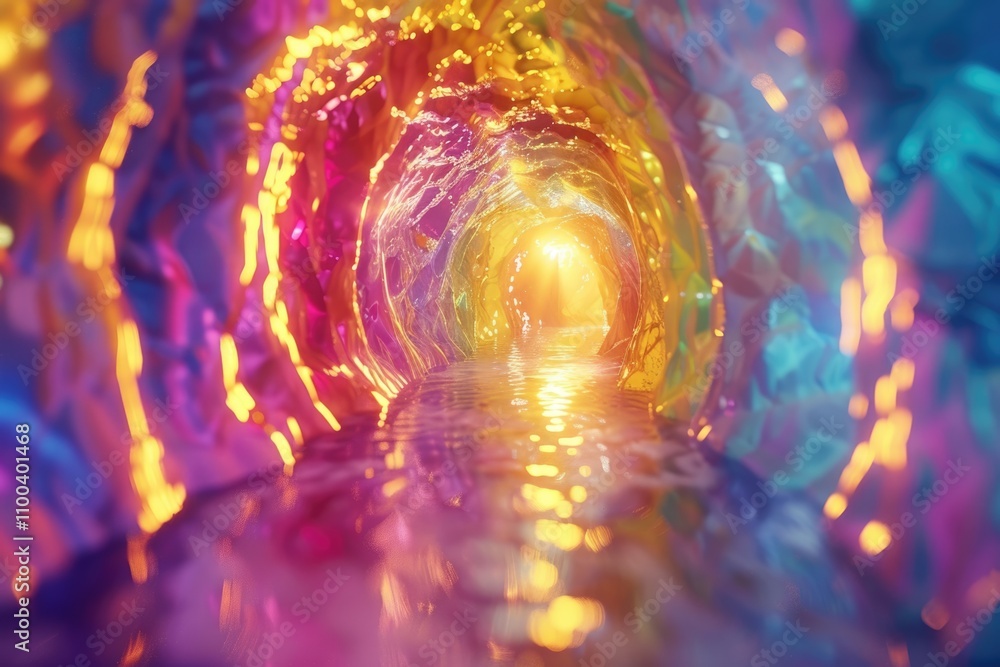 Poster a stunning 3d render of an abstract multicolor spectrum