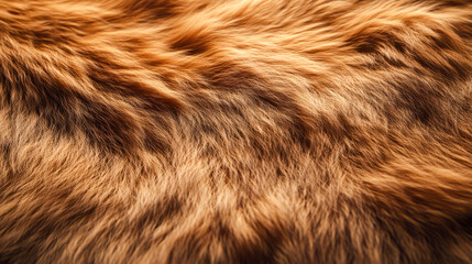 Fototapeta premium Luxurious soft brown fur texture with rich golden hues in close-up