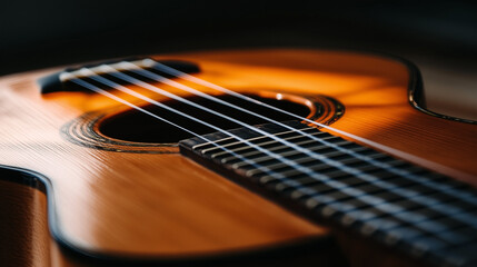 Fototapeta premium Ukulele close-up with sunlight reflections