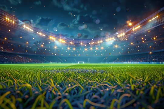lights at night and stadium football stadium with bright lights sports background