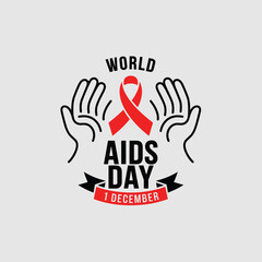World AIDS Day: Red Ribbon & Hands