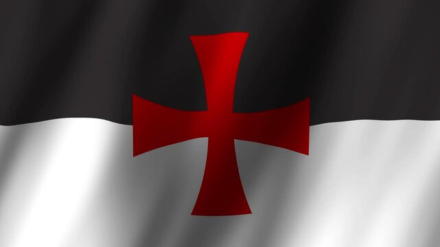 Animated Flag of Knights Templar 4k video