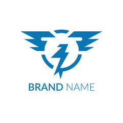 Obraz premium Vector eagle logo symbolizes lightning and electricity