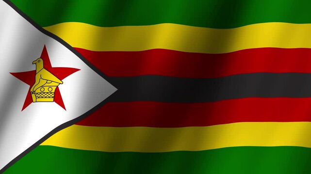Animated Flag Zimbabwe 4k video