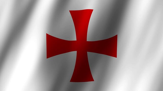 Flag of the Knights Templar Animated 4k video