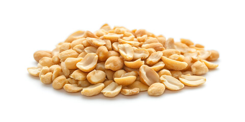 Pile of peanuts isolated on white background.