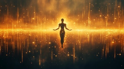 Obraz premium Cosmic Serenity and Spiritual Glow