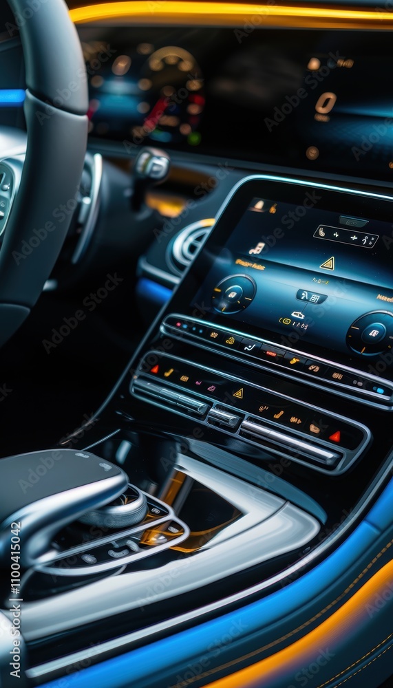 Poster advanced car climate control system with digital displays for modern comfort and functionality