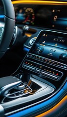 Obraz premium Advanced Car Climate Control System with Digital Displays for Modern Comfort and Functionality