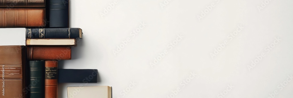 Aufkleber a selection of books from different genres is arranged neatly against a white background, highlighti