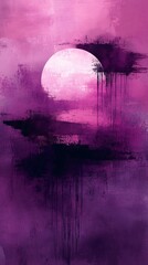 Fototapeta premium A deep plum-colored background with faint watercolor strokes and soft light halos, blending seamlessly for an artistic and modern touch. 
