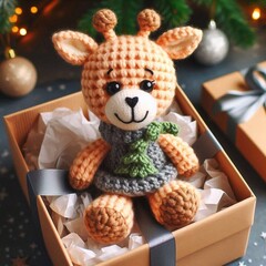 Niedliche  gestrickte Giraffe