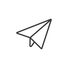 Send sign, icon in line design. Send, sign, mail, message, notification, action, communication on white background vector. Send sign editable stroke icon