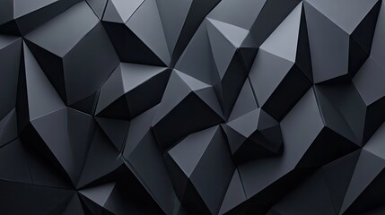 Abstract black geometric pattern with sharp angles and facets creating a dynamic visual texture.