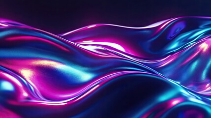 Abstract waves of vibrant pink and blue light create a dynamic and mesmerizing flow.