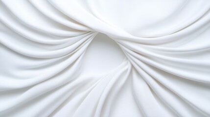 Obraz premium White fabric with a swirl pattern, created by the fabric being gathered and twisted in the center