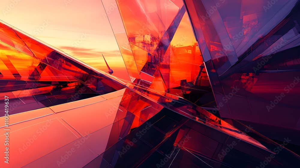 Poster dynamic lighting capturing the reflection of a sunse ai generated illustration