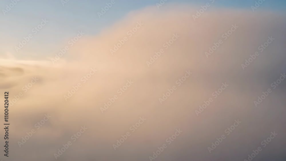 Poster gentle layers of white and gray mist drift through the air, overlapping and flowing seamlessly to cr