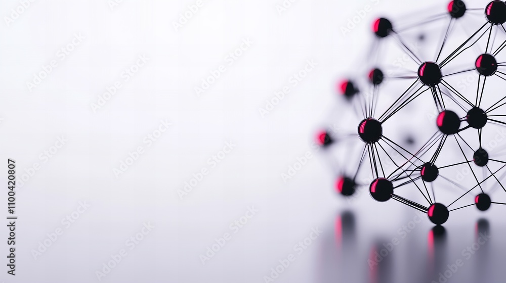 Aufkleber abstract representation of a network structure with black and pink nodes, symbolizing connectivity a