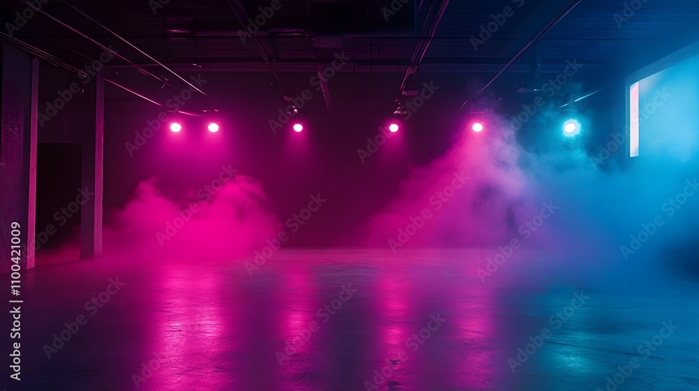 Poster empty event space with textured concrete flooring gl ai generated illustration