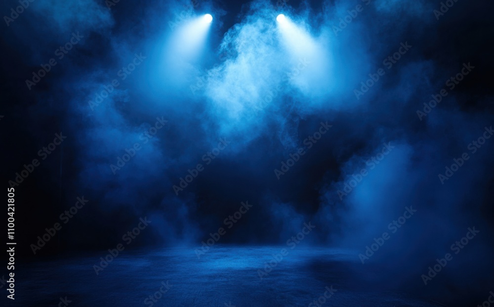 Poster a stadium projector created a cloudy effect, with smoke adding volume to the light.