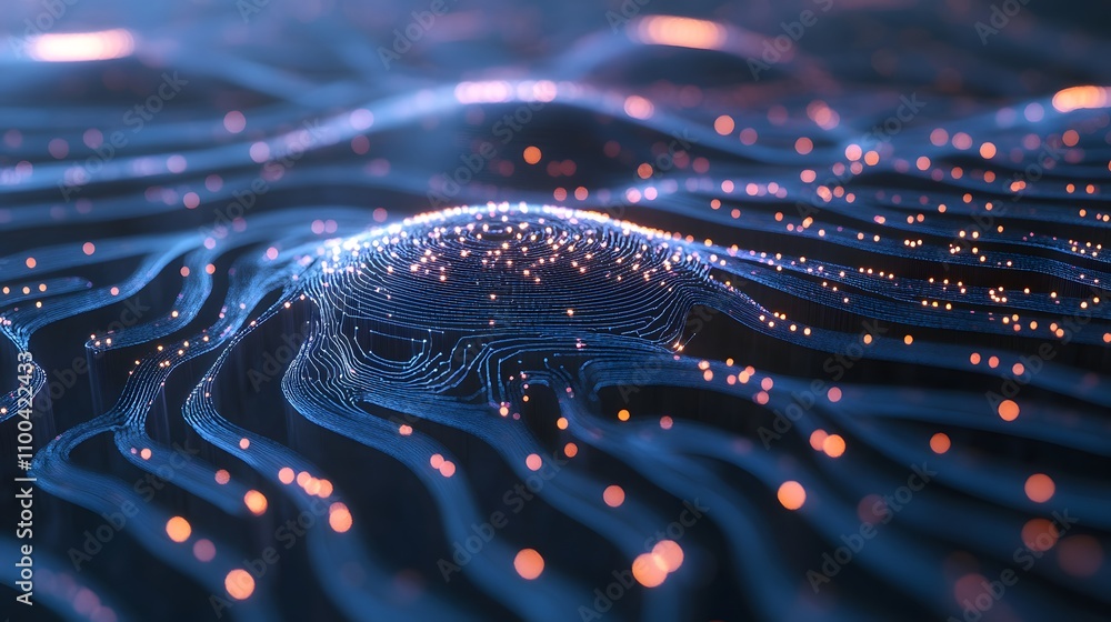 Poster futuristic representation of machine learning circui ai generated illustration