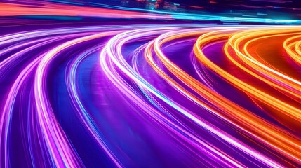 Futuristic sci fi scene with vibrant colored light b AI generated illustration