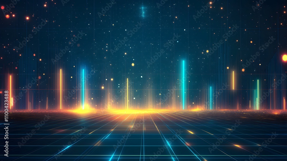 Aufkleber high resolution digital analytics background with gl ai generated illustration