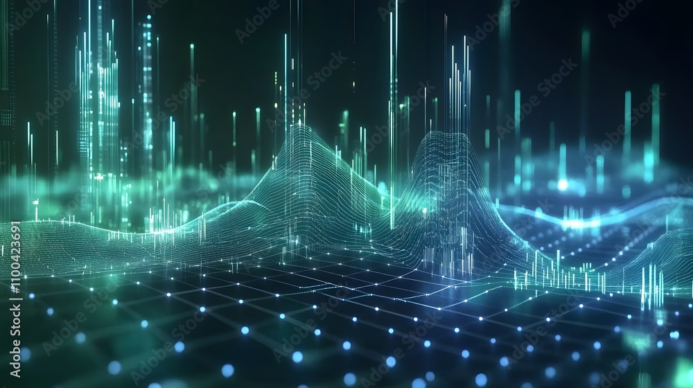 Aufkleber high tech data visualization showing a futuristic gr ecfc ai generated illustration