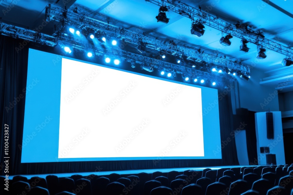 Poster empty stage design for mockup and corporate identity display. platform elements in the hall. blank s
