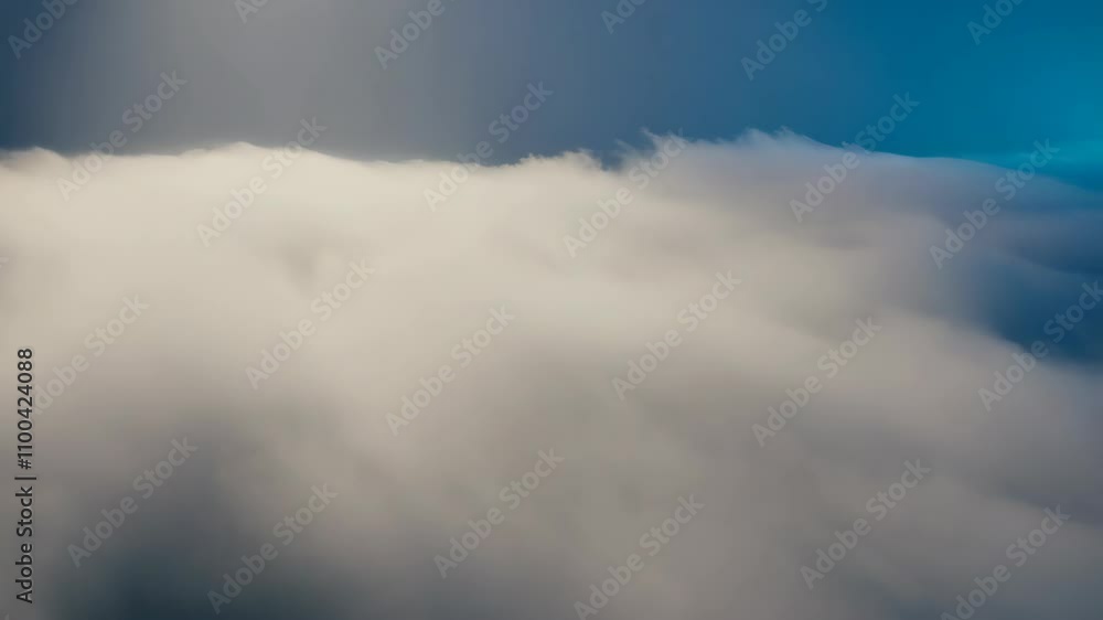 Aufkleber layers of mist glide softly in horizontal motion, merging and shifting at varied speeds, producing a