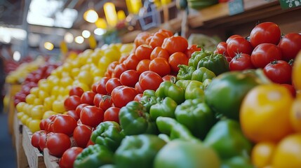 Colorful Vegetables Displayed At A Farmers Market