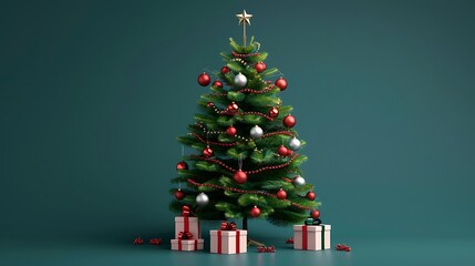 "A beautifully decorated Christmas tree adorned with shimmering baubles, elegant ornaments, and festive decorations, creating a joyful and sparkling atmosphere for the holiday season."

