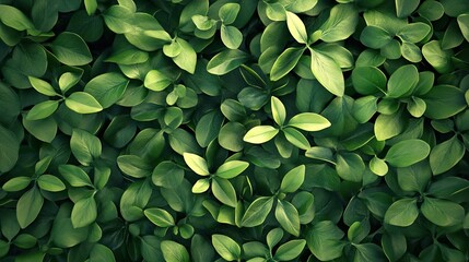 Obraz premium A lush array of vibrant green leaves creating a serene and calming atmosphere.